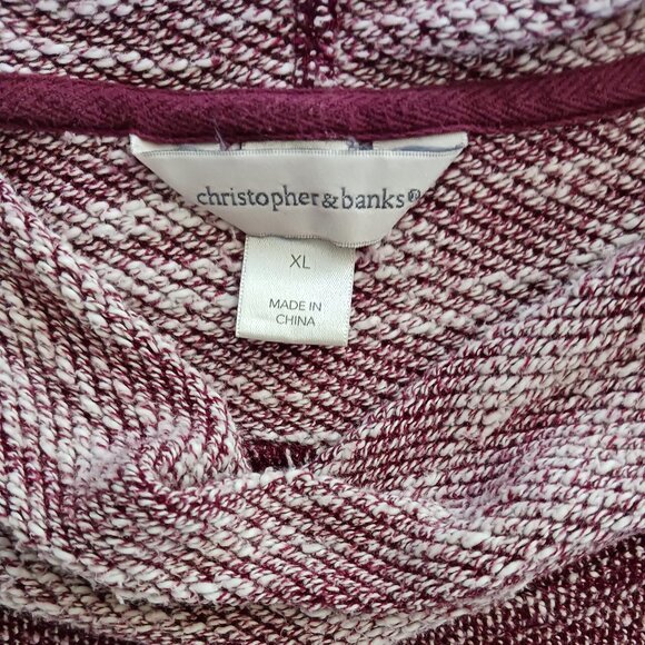 Christopher & Banks Co. Woman's Long Sleeve Sweater Red White Size XL Cotton - Picture 4 of 8